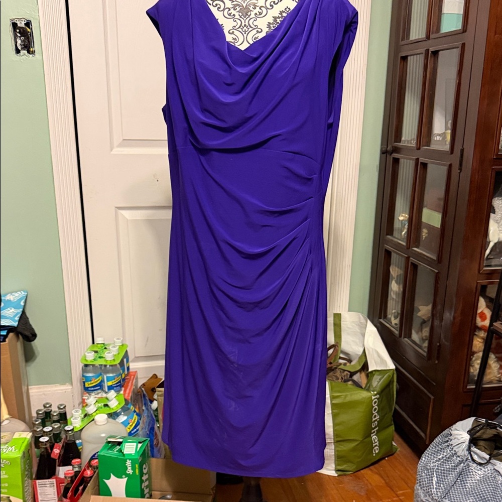 Lauren Ralph Lauren Elegant Purple Midi Dress